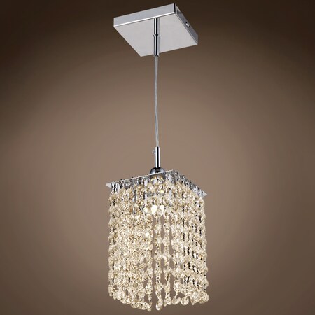 Limited Edition 1 Light LED 5" Mini Pendant with Cognac Crystal in Chrome